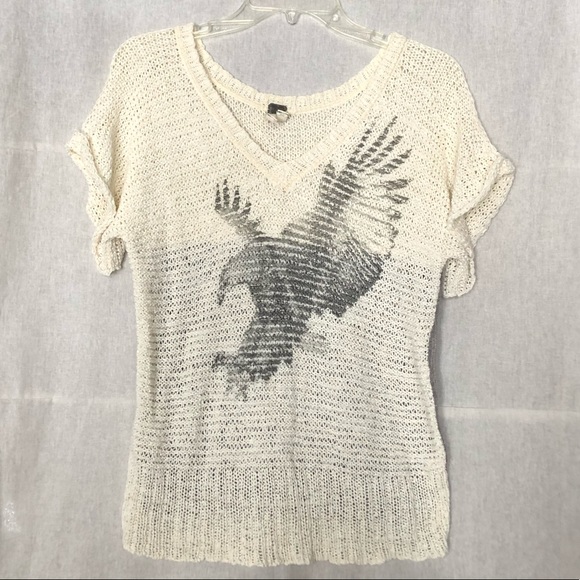 Free People Sweaters - Free People Soar Above Crochet Eagle Sweater